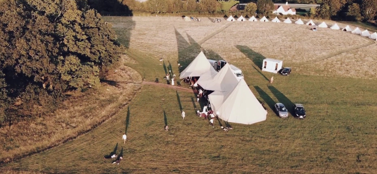 Three tipis set up for a wedding by Big Top Events