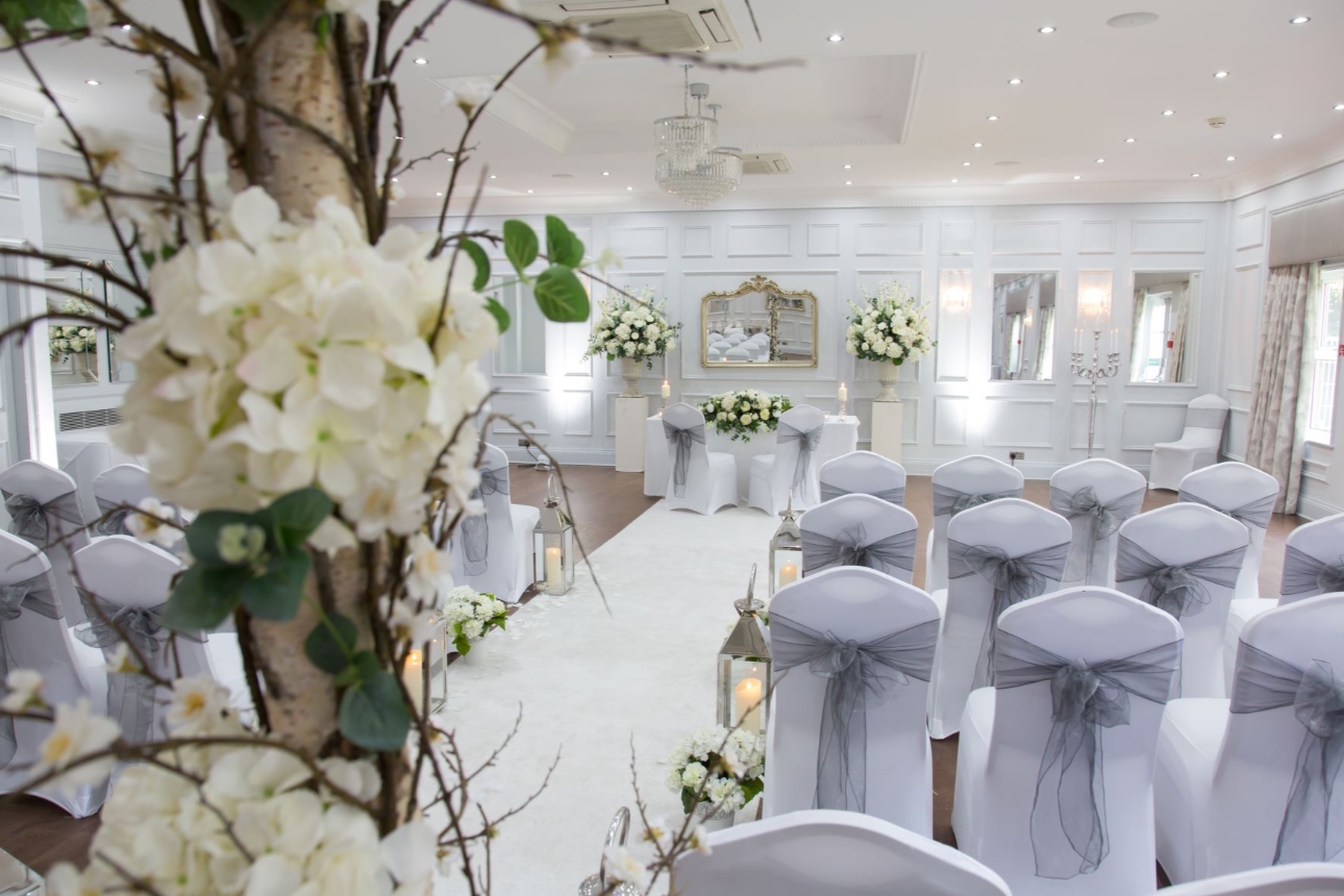 Interior of The Windsor Suite in the Burnham Beeches Hotel in Buckinghamshire.