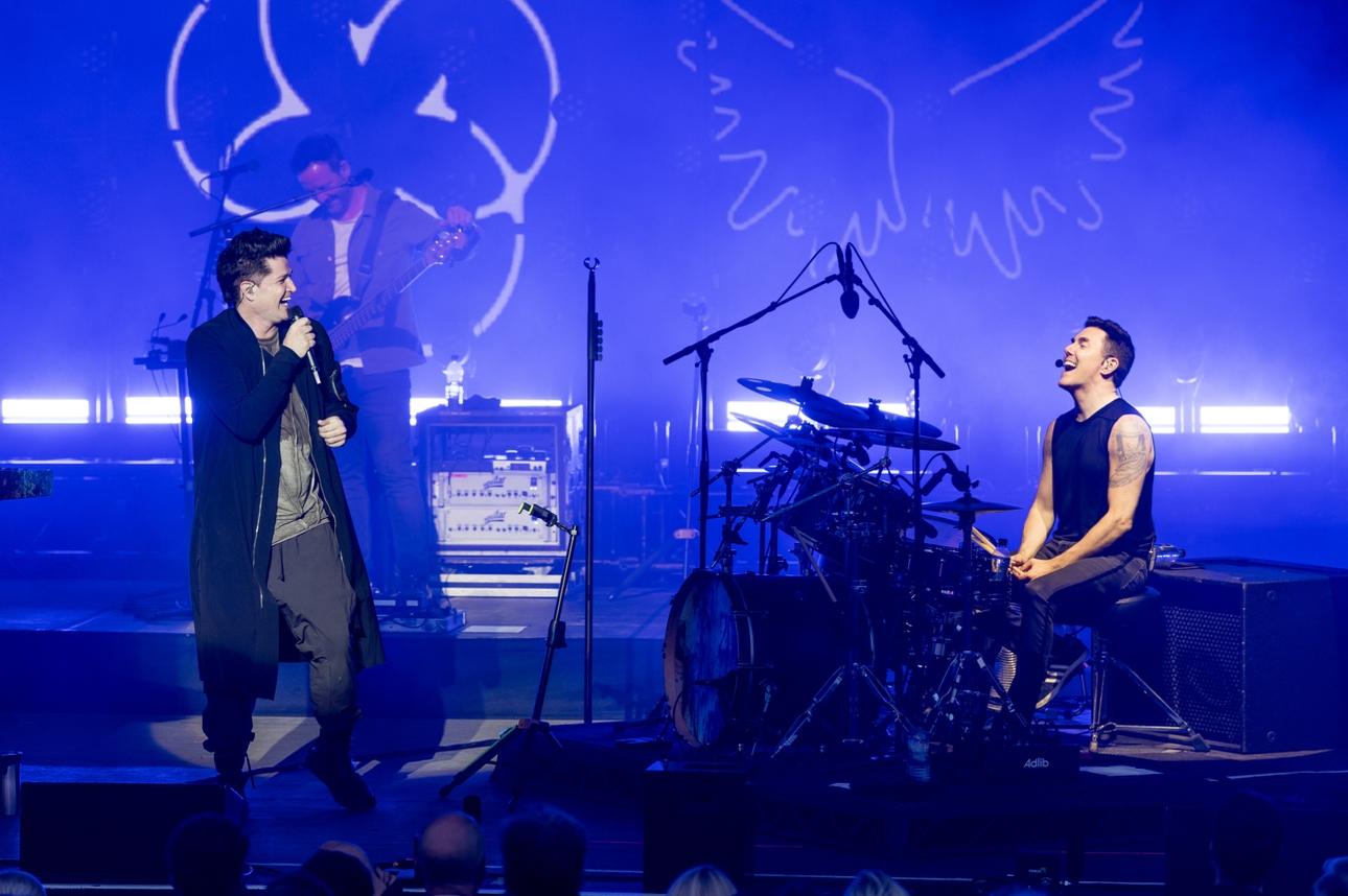 The Script performing on the first night of the Henley Festival for its 40th celebrations