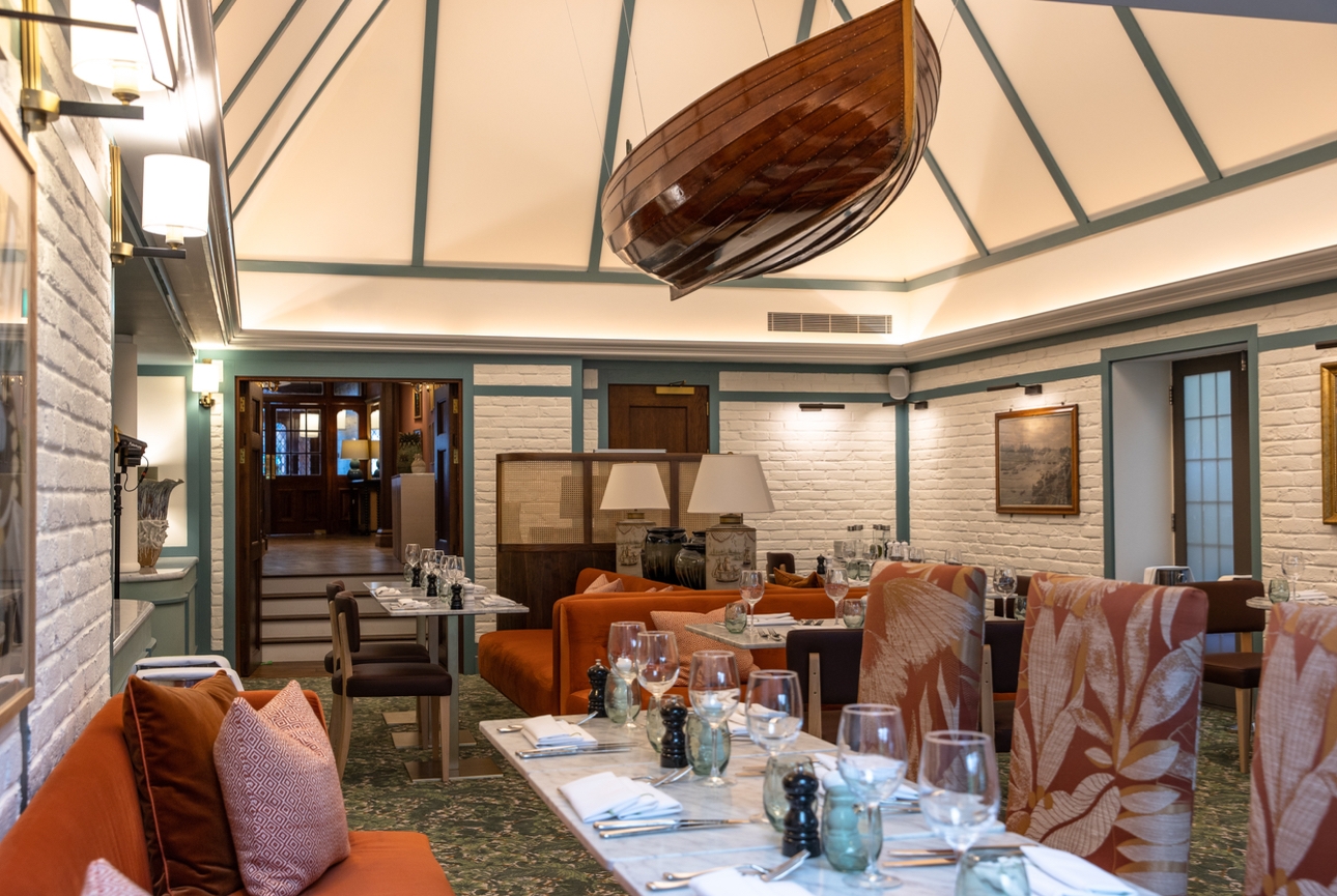 Inside the restaurant at The Relais Henley, Oxfordshire