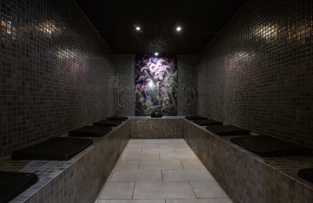 tiled spa treatment room