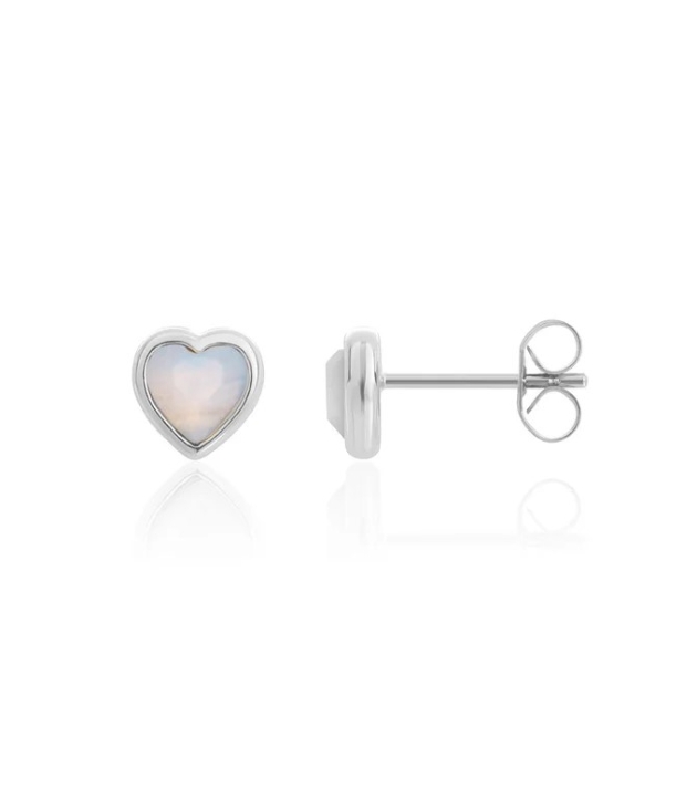 delicate heart-shaped stud earrings