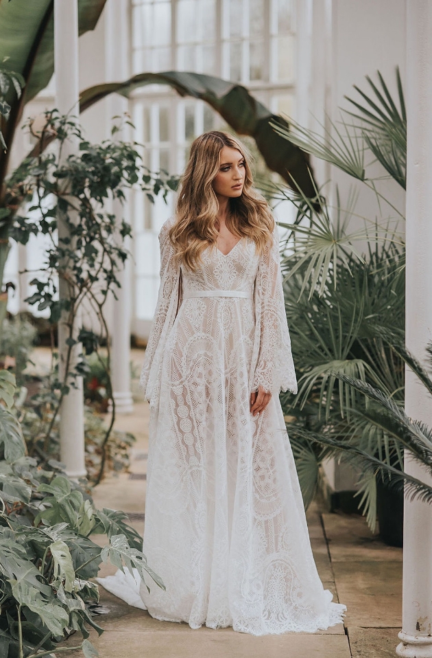 A bohemian bridal dress by Shikoba Bride