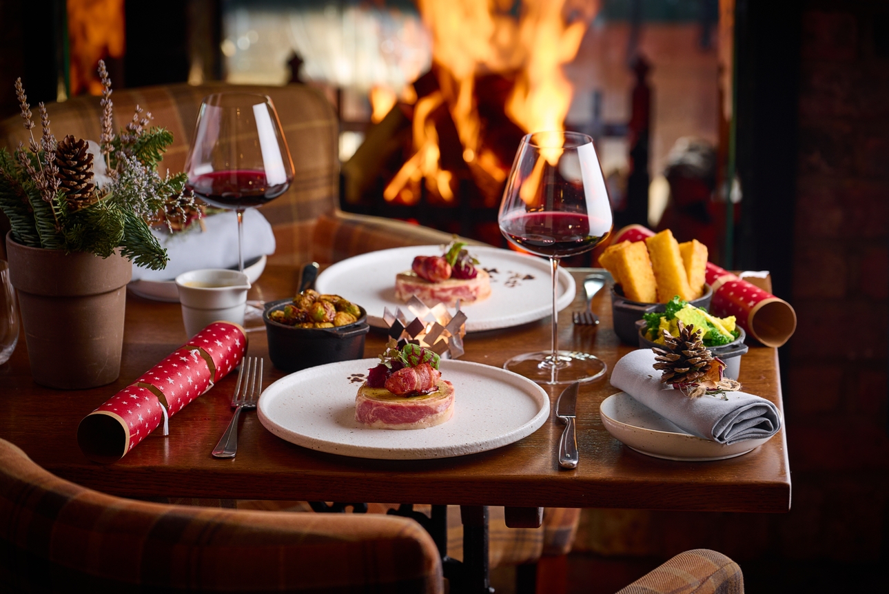A Christmas table at The Loch & the Tyne in Old Windsor, Berkshire