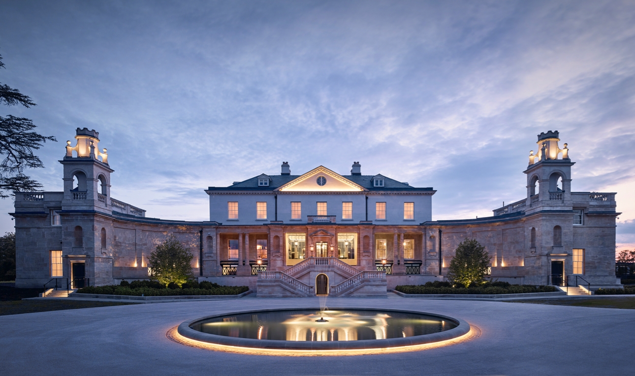 The Langley hotel and spa at dusk