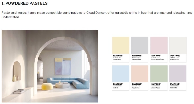 Pantone's Colour chart pastel