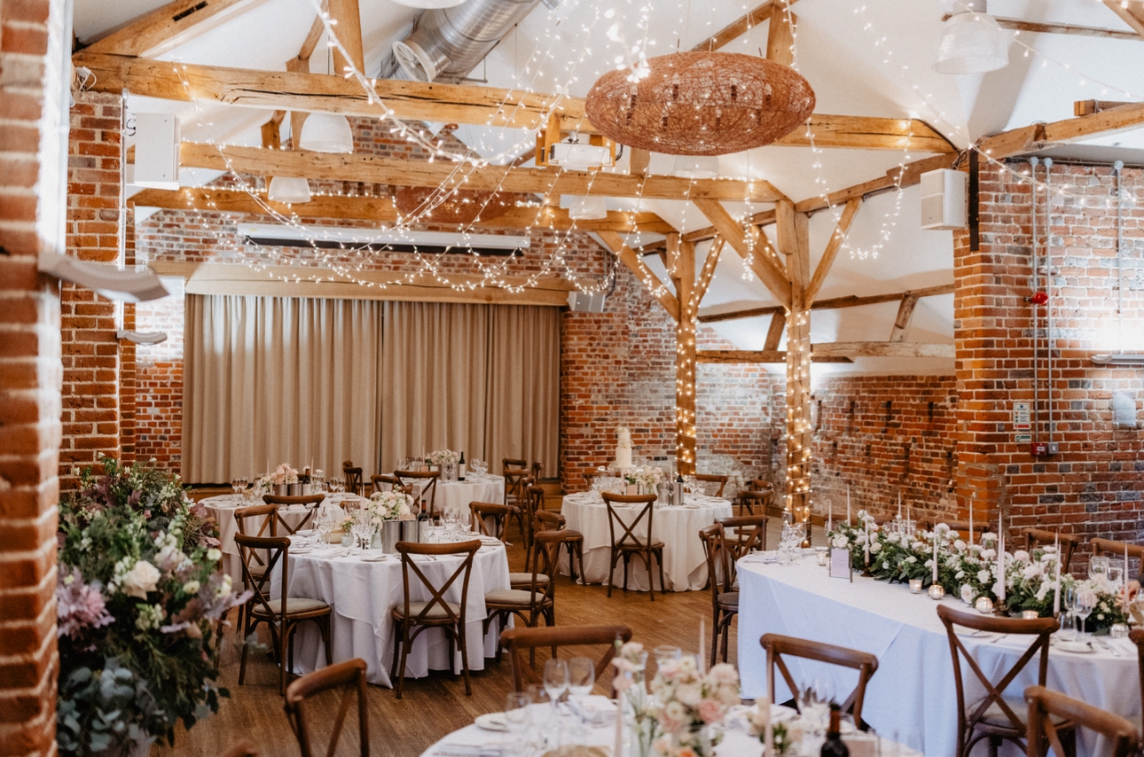 The Castle Barn interior at Wasing Park in Berkshire
